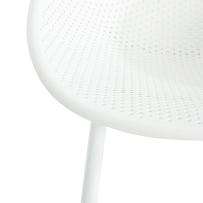 Modern Gable Outdoor Barstool Set of 2 in White