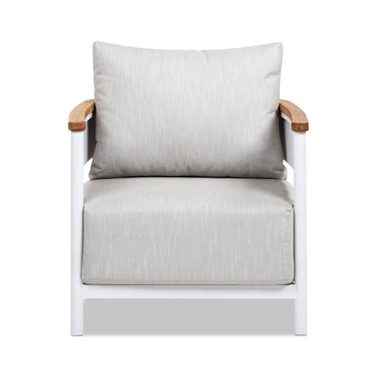 Rhodes 29" Upholstered Teak & Aluminum Patio Arm Chair