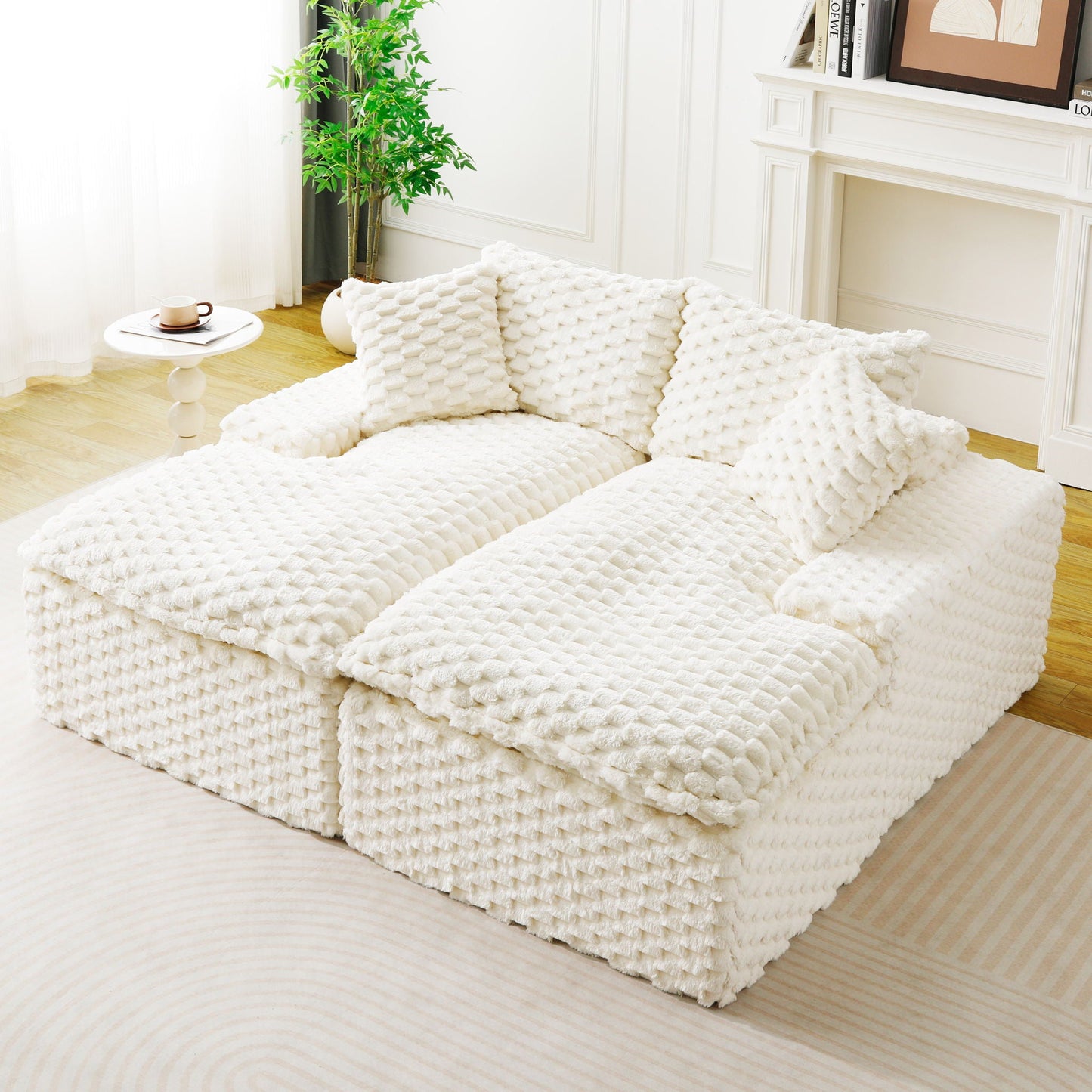 Double Chaise Lounge With Full Compressed Sponge