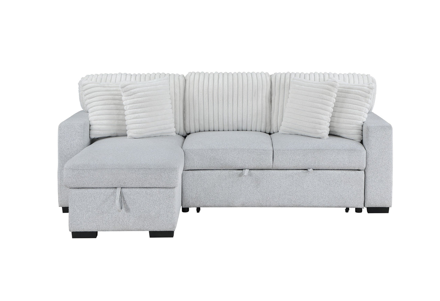 Ford Light Grey/White Reversible Pull Out Sofa Bed