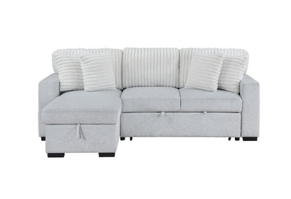 Ford Light Grey/White Reversible Pull Out Sofa Bed