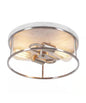 Alsy 13"W 2-Light Brushed Nickel with White Marbled Base Flush Mount Light Fixture