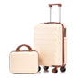14'/20' 2-Piece Beige ABS Spinner Wheel Luggage Set