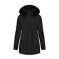 Full Size Fur Hooded Warm Winter Parka Outerwear Plus Size