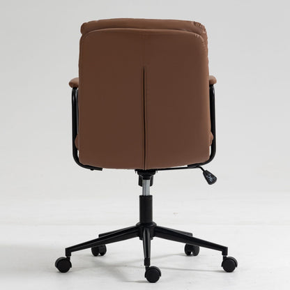Office Chair, Mid Back Home Office Desk Task Chair With Wheels And Arms Ergonomic Computer Rolling Swivel Chair With Padded Armrest