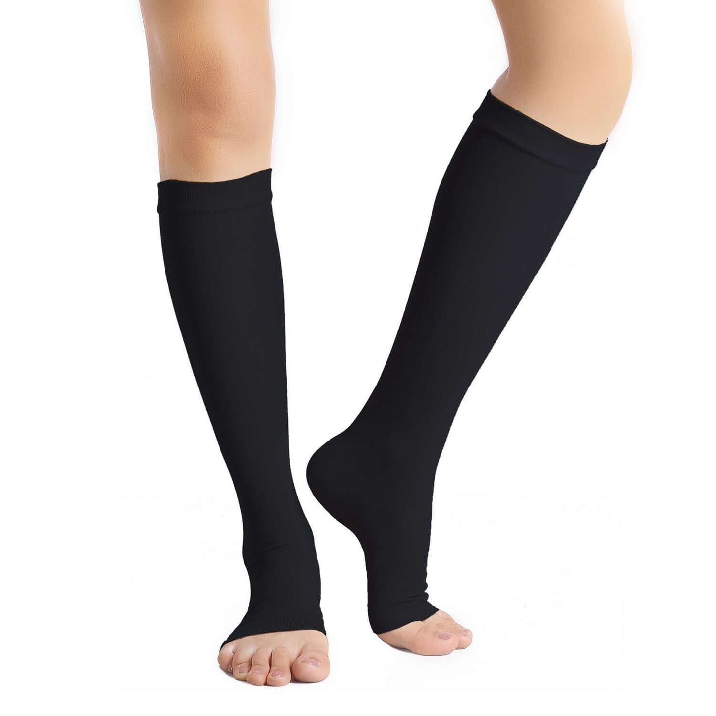 FDA registration Open Toe Medical Compression Socks Graduated 20-30 mmHg Knee High 4 Pair Pack