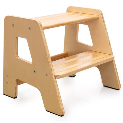 2-Step Wooden Stool for Toddlers(Step Stool for Children Ages 2+)