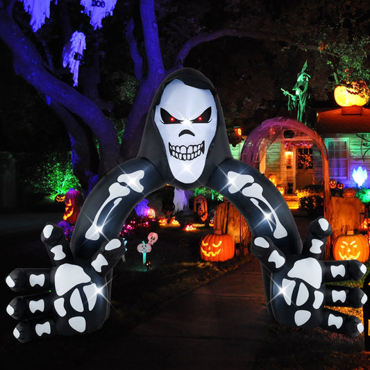 Halloween Inflatable Grim Reaper Archway with Stakes and Water Bags