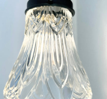 Clear Art-Deco Heavy Pressed Tulip Wall Sconce