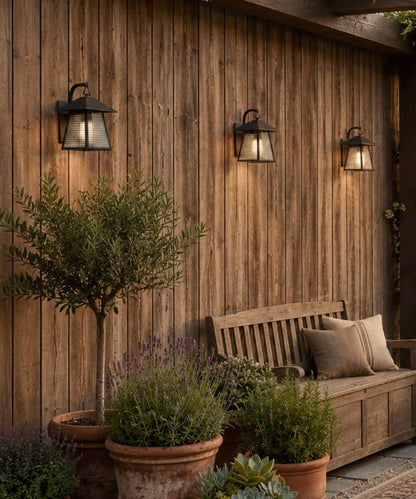 12" High, 1-Light Valiant Bronze Finish with Clear Seedy Glass Outdoor Wall Lantern