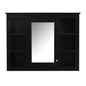 Wall Mounted Medicine Cabinet With Mirror, Storage Cabinet Featuring 6 Open Shelves And Adjustable Interior