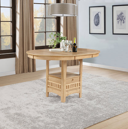 Lavon Oval 60-inch Counter Height Extension Dining Table Light Oak