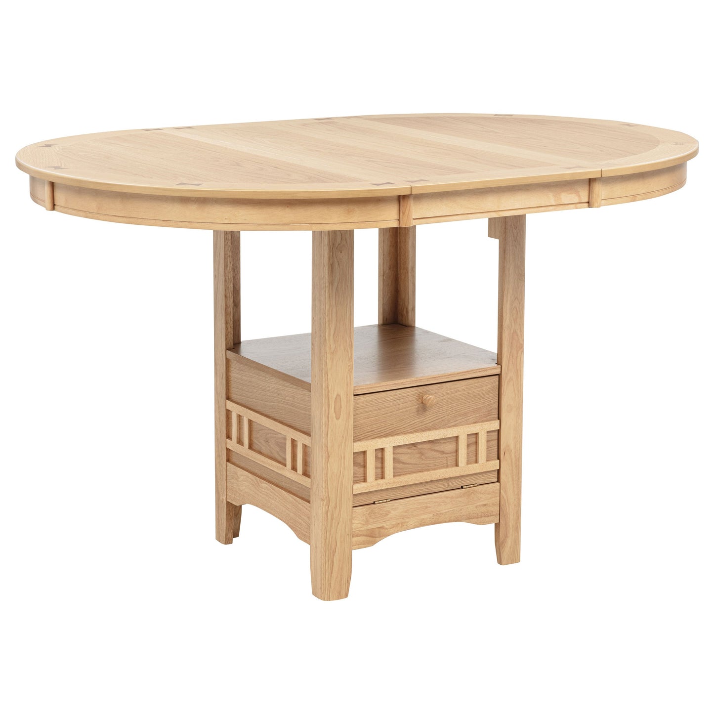 Lavon Oval 60-inch Counter Height Extension Dining Table Light Oak