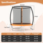 10FT Outdoor Trampoline Heavy-Duty Recreational Trampoline with Safety Enclosure Net