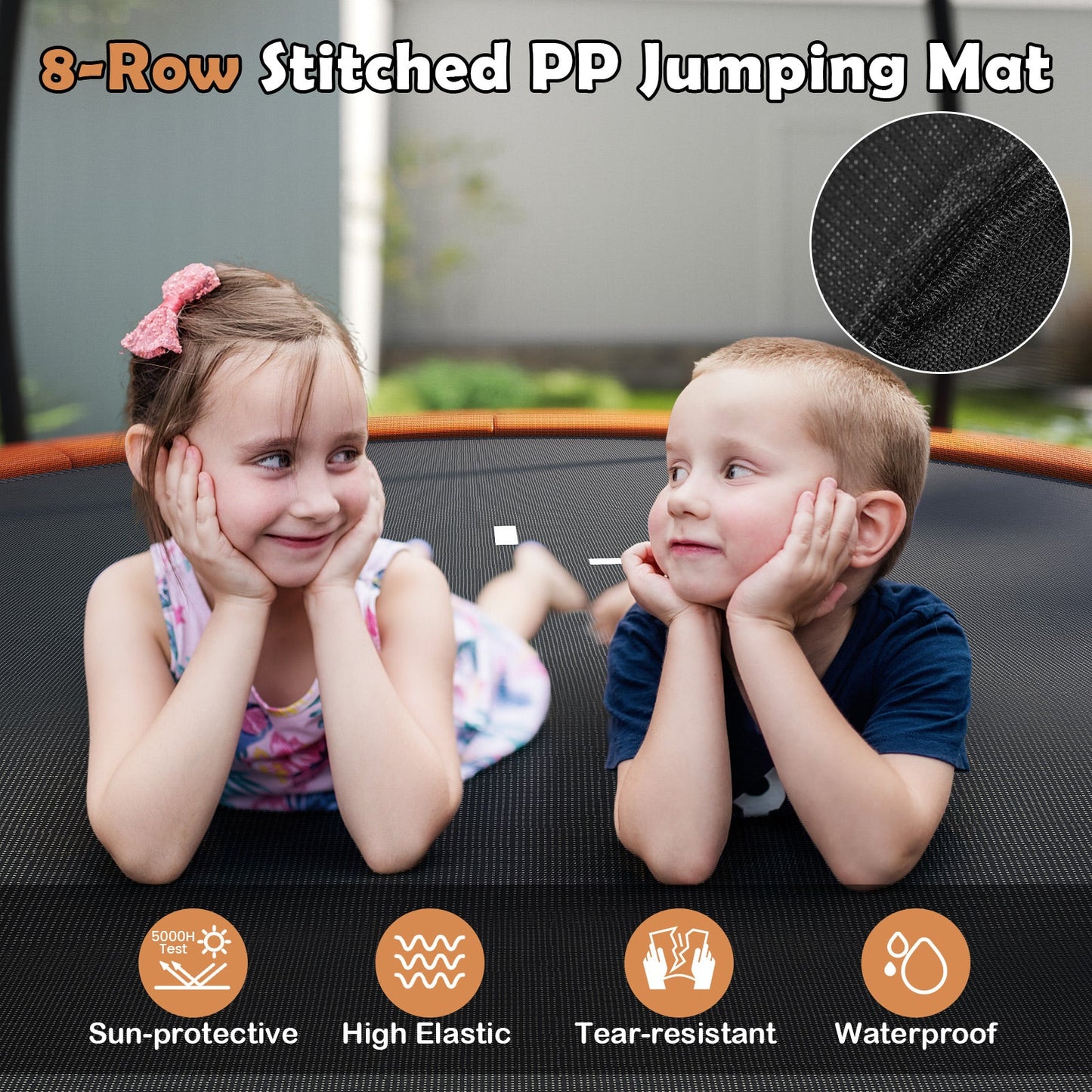 10FT Outdoor Trampoline Heavy-Duty Recreational Trampoline with Safety Enclosure Net
