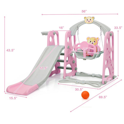 3 in 1 Toddler Climber and Swing Set Slide Playset
