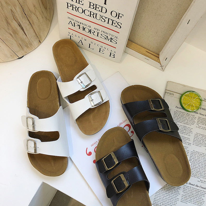 Soft Casual Slippers Women Summer Beach Slides Slippers Flip Flops Non-slip Buckle Strap Girls Indoor Outside Shoes Adjustable Double Buckle Strap Casual Comfort Footbed Slides Sandals For Indoor And Outdoor Beach
