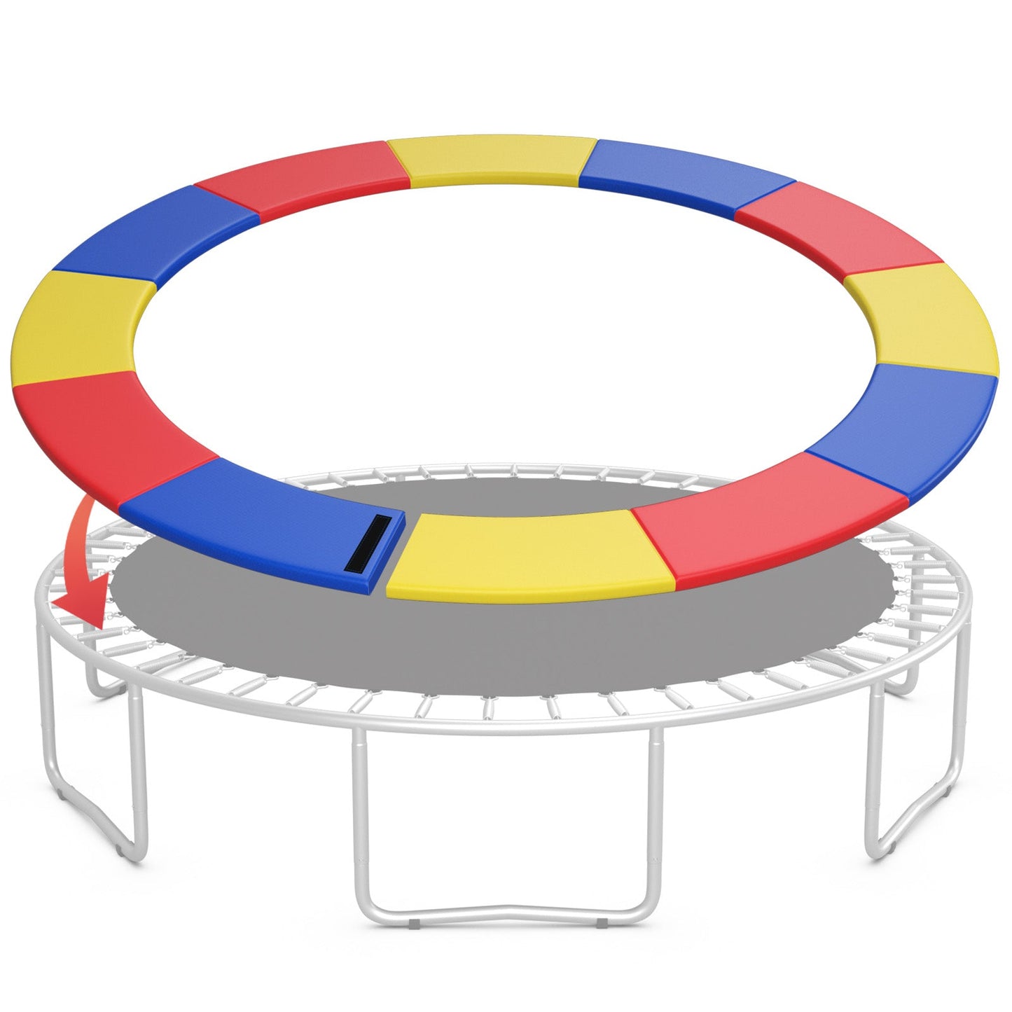 8-16 FT Trampoline Pad Replacement Safety Pad with Fixing Straps (Multicolor)