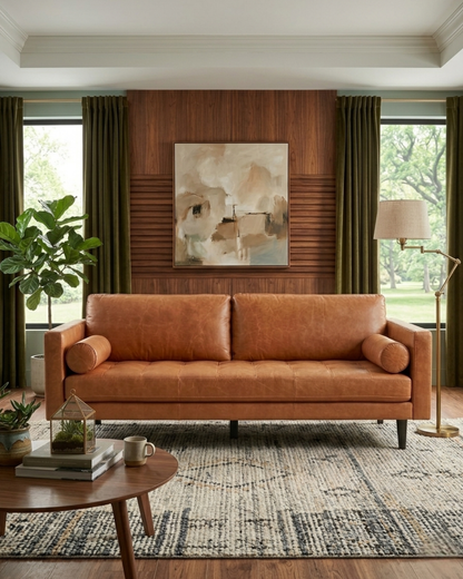 Philippe Top Grain Leather Sofa - Tan