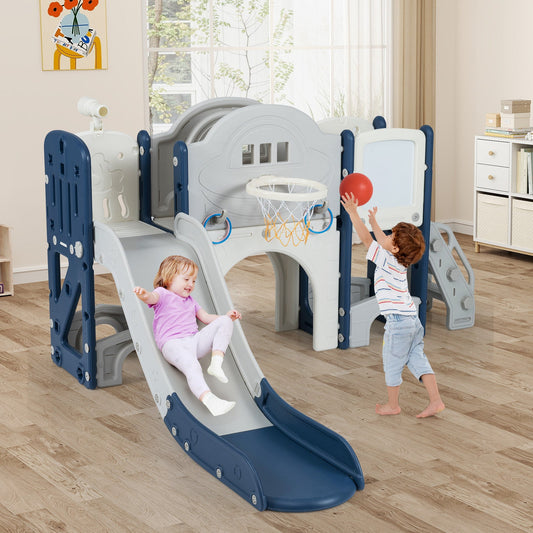10 in 1 Toddler Slide Set Kids Slide and Climber Playset Indoor Playground