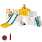 10-in-1 Toddler Swing and Slide Set Climber Playset with Basketball Hoop