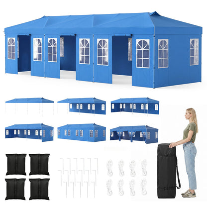 Pop Up Canopy Tent 10x30 FT with 8 Sidewalls