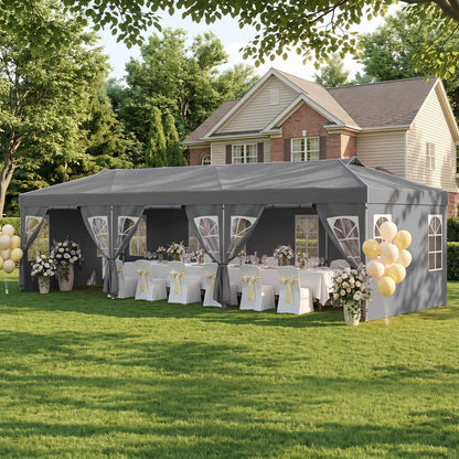 Pop Up Canopy Tent 10x30 FT with 8 Sidewalls