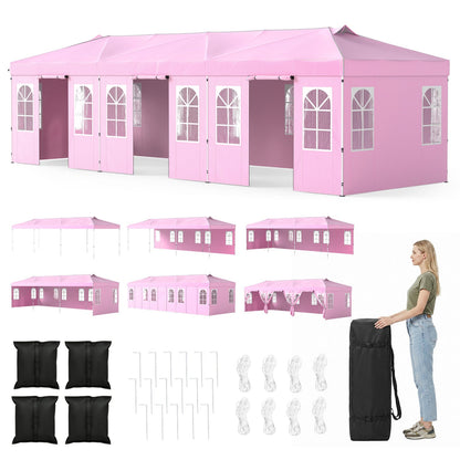 Pop Up Canopy Tent 10x30 FT with 8 Sidewalls