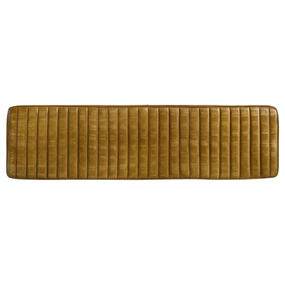 Misty Leather Upholstered Dining Bench Antique Camel