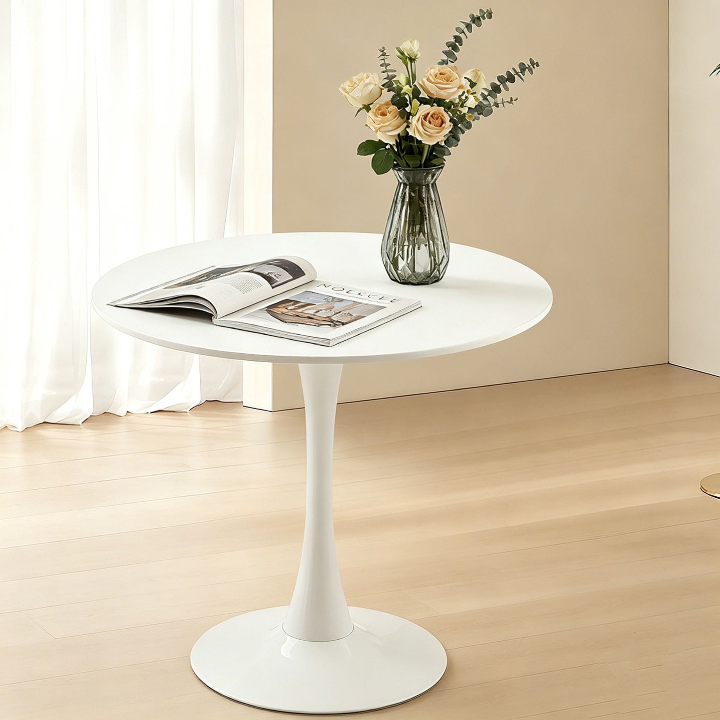 Round Dining Table With Tulip Style Base