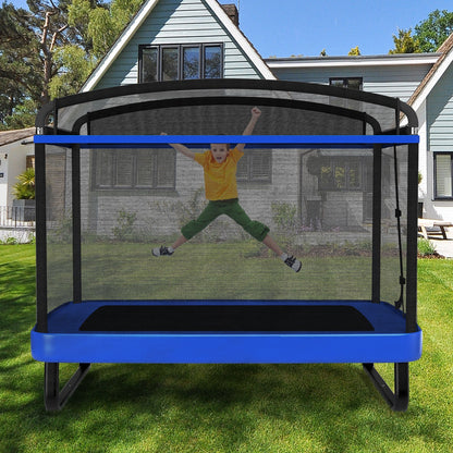 6 FT Kids Trampoline with Swing and Horizontal Bar Small Rectangle Trampoline