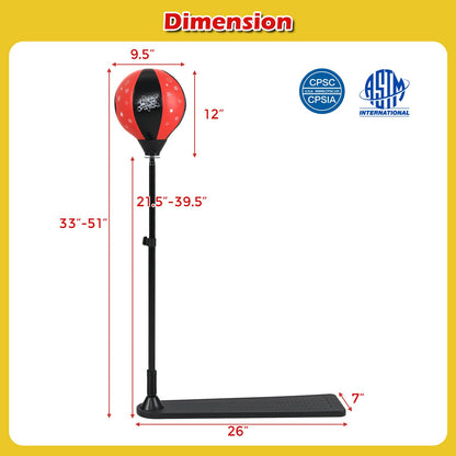 Kids Punching Bag with Adjustable Stand and Boxing Gloves