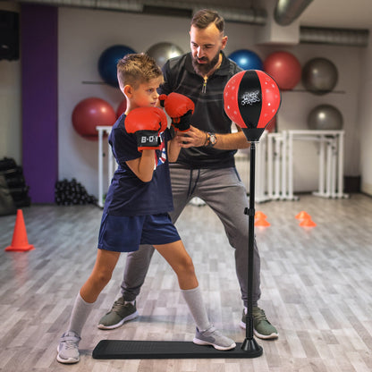 Kids Punching Bag with Adjustable Stand and Boxing Gloves