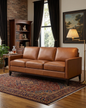 Samhara Top Grain Leather Sofa - Chestnut