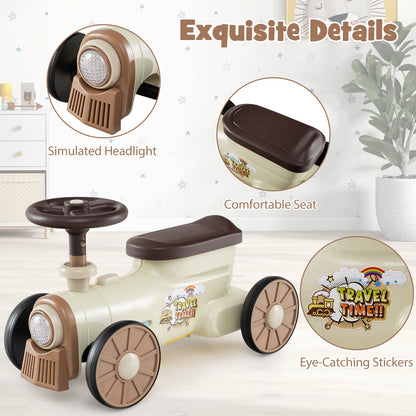 Ride on Toy with Steering Wheel and Train Whistle Sound Button
