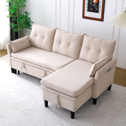 L-Shaped Reversible Chaise Sectional Sofa With Storage