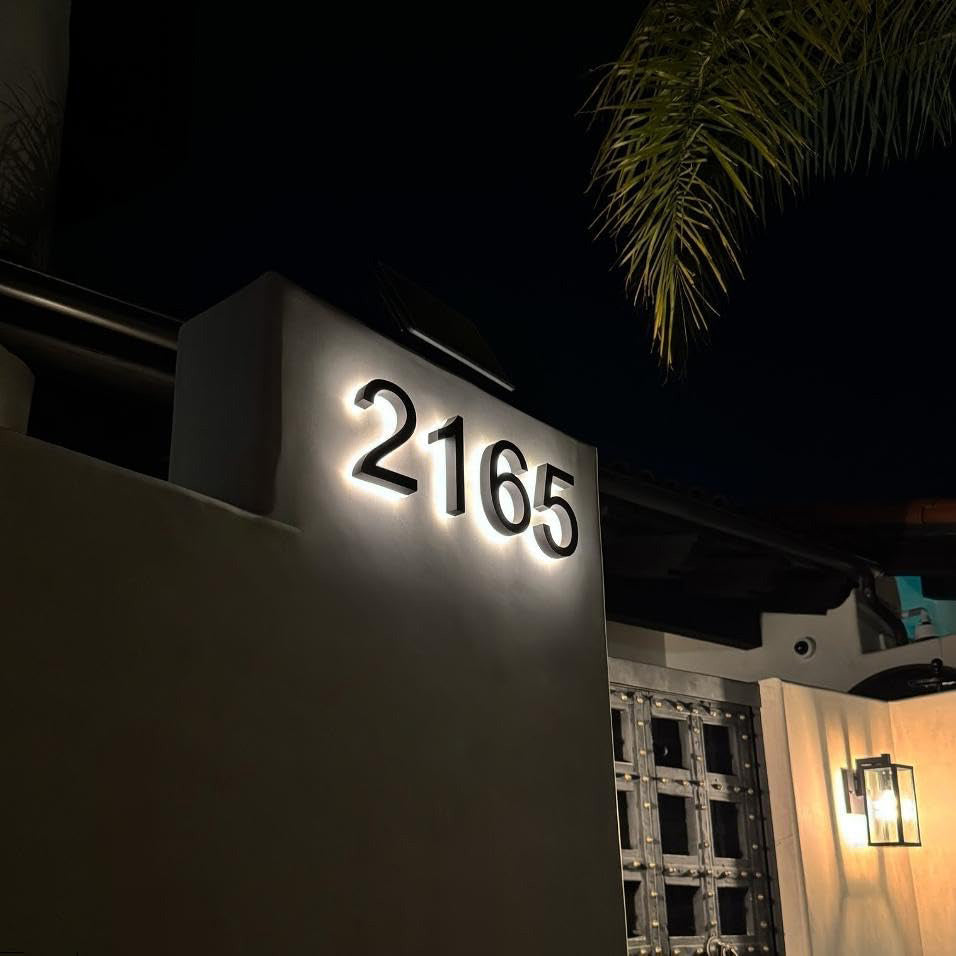 Backlit LED House Numbers – Custom Illuminated Address Numbers for Outdoor Use