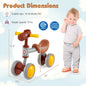 Baby Balance Bike No Pedal 4-Wheel Bicycle-Brown