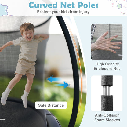 12FT Outdoor Trampoline Heavy-Duty Recreational Trampoline with Safety Enclosure Net