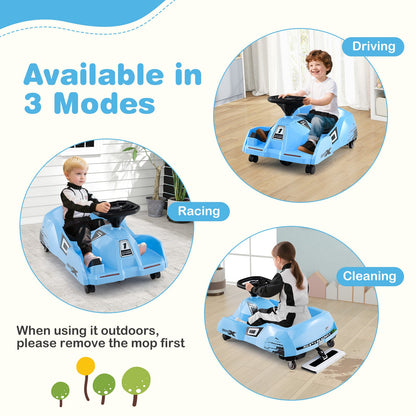 12V Electric Cleaning Go Kart with Detachable Mop and Remote Control
