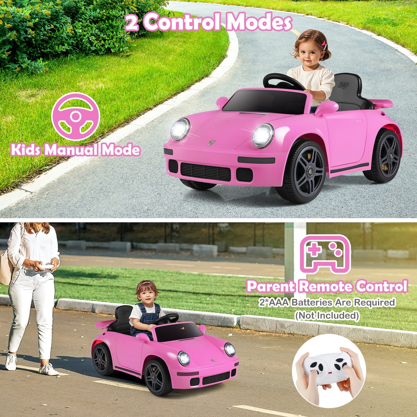 12V Electric Ride On Car Licensed RUF CTR with Remote Control and Music