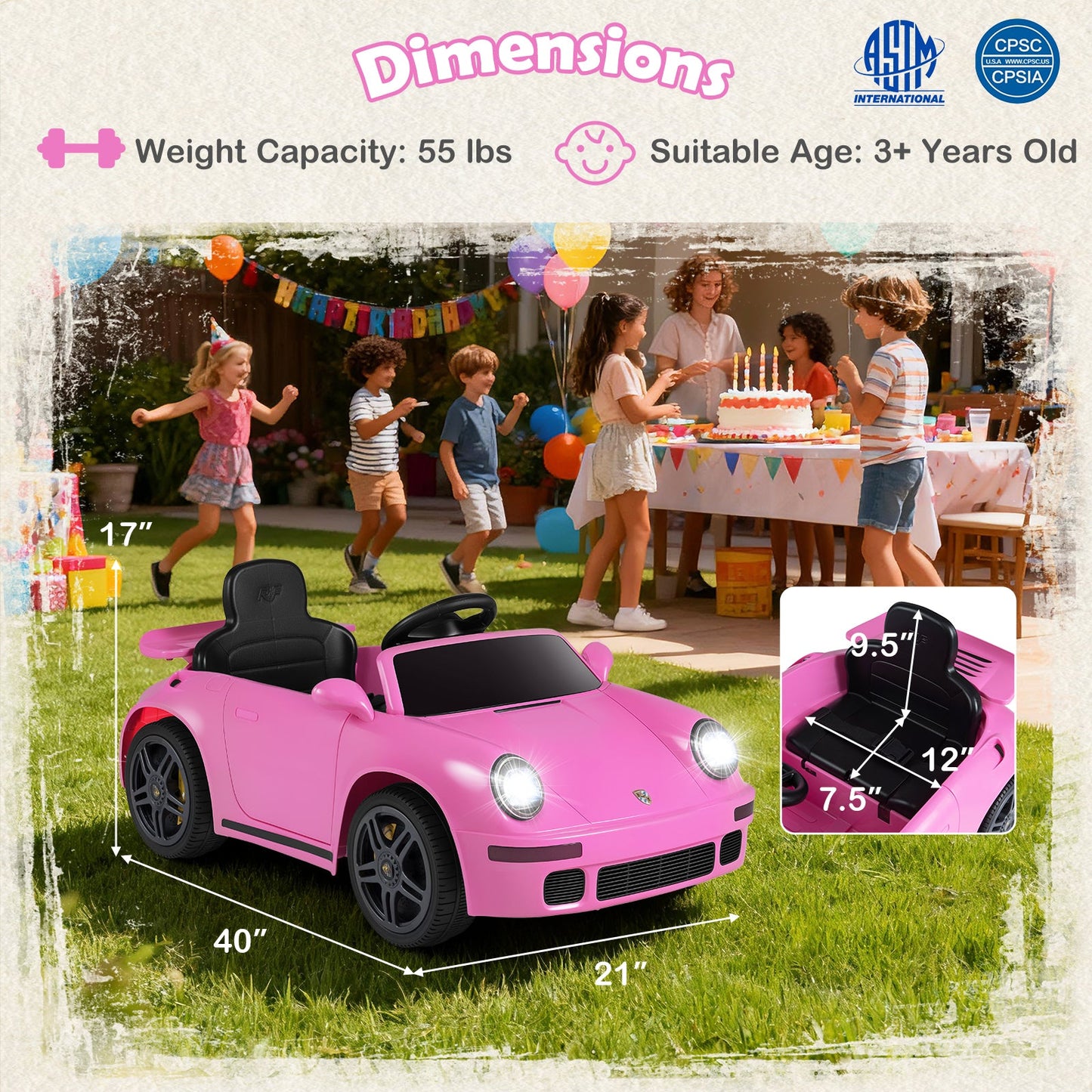 12V Electric Ride On Car Licensed RUF CTR with Remote Control and Music