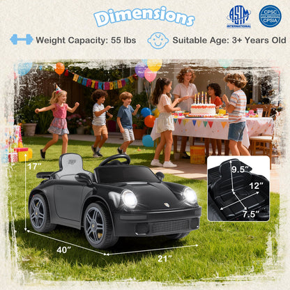 12V Electric Ride On Car Licensed RUF CTR with Remote Control and Music
