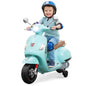 12V Kids Electric Motorcycle Licensed VESPA with Music and Training Wheels