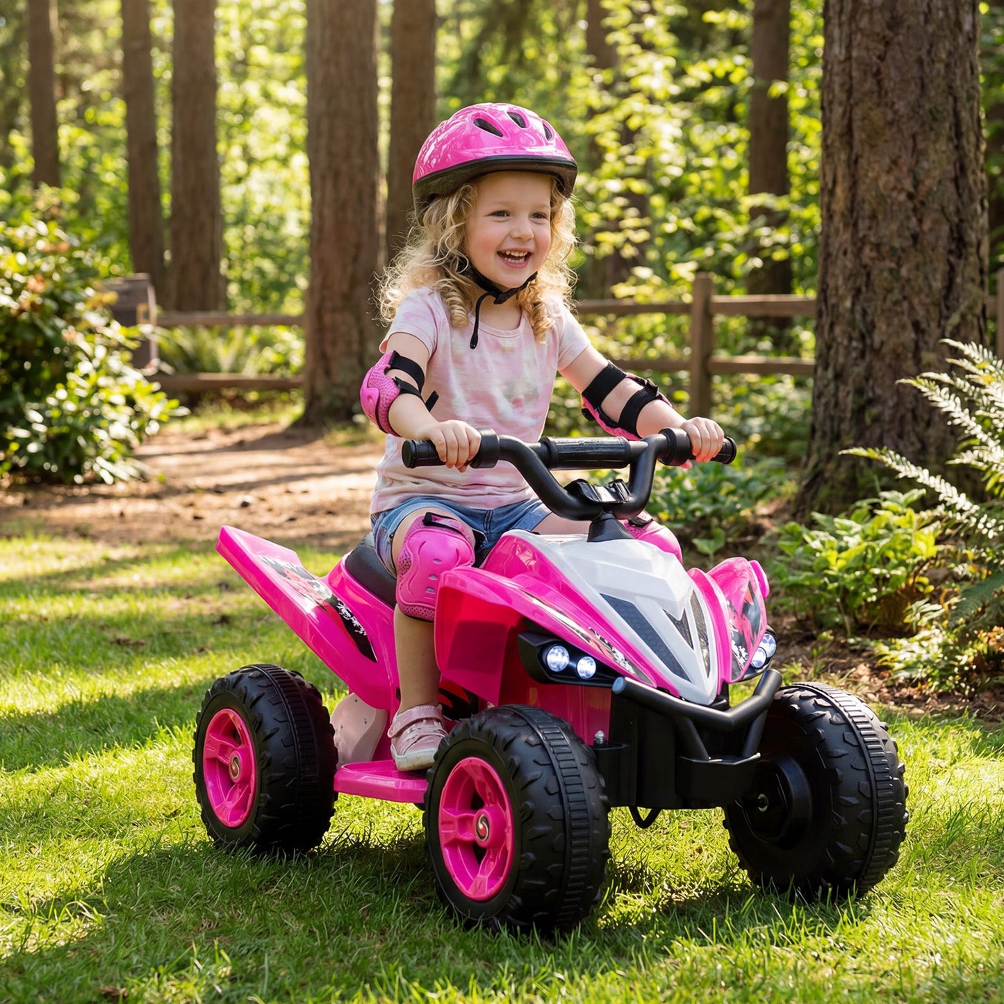 12V Kids Ride On ATV 4-Wheeler Quad with LED Lights and 7 mph Max Speed