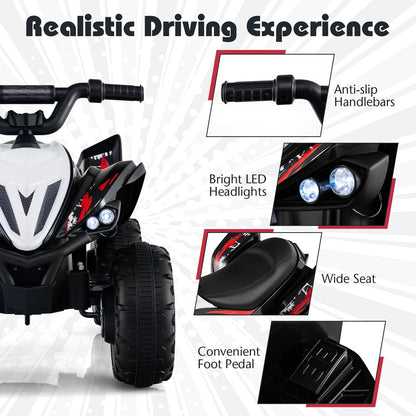 12V Kids Ride On ATV 4-Wheeler Quad with LED Lights and 7 mph Max Speed