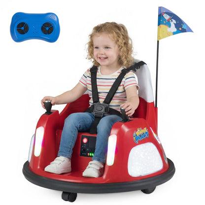 12V Kids Ride On Bumper Car with Remote Control and Flashing Lights