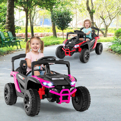12V Kids Ride On Car UTV Electric Vehicle with LED Lights Music and Horn