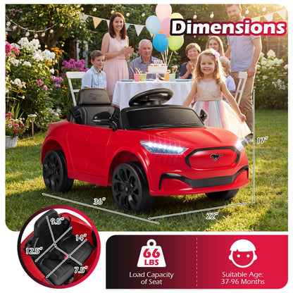 12V Kids Ride on Car Licensed Ford Mach E with Parent Control and Horn