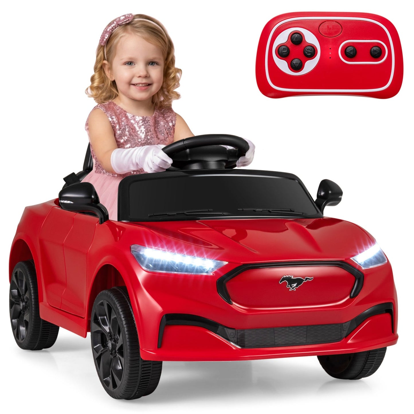12V Kids Ride on Car Licensed Ford Mach E with Parent Control and Horn